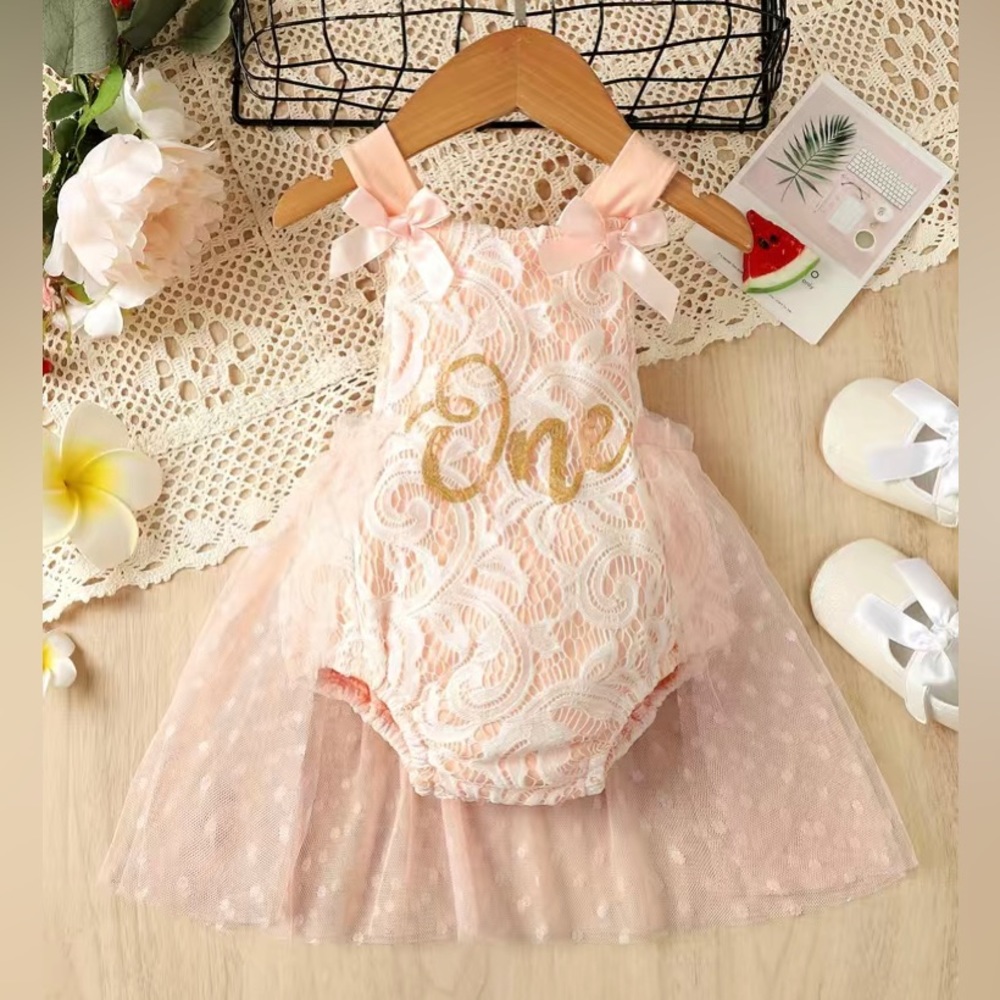 First Birthday Pink Tutu Onsie